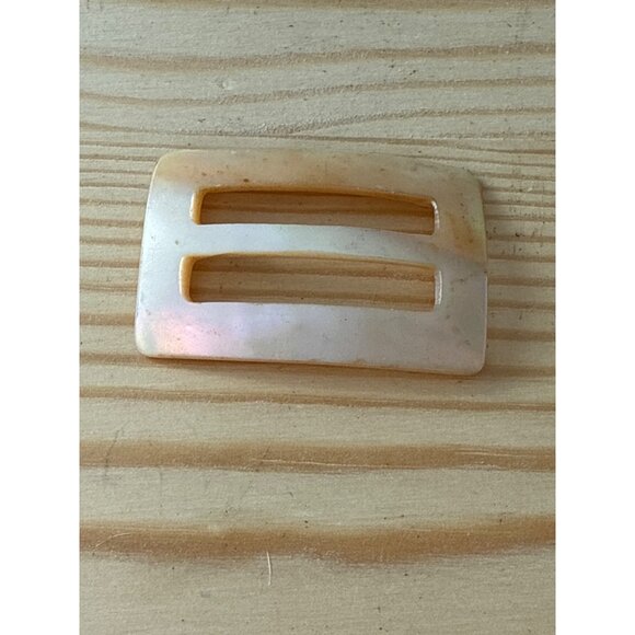 Vintage Mother Of Pearl Rectangular Double Slot Buckle - Picture 1 of 4
